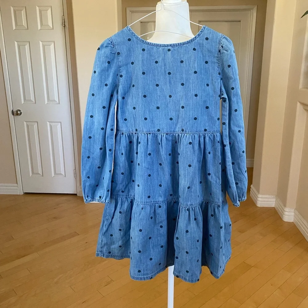 Gap Kids/Girl Blue Polka Dot Denim Dress